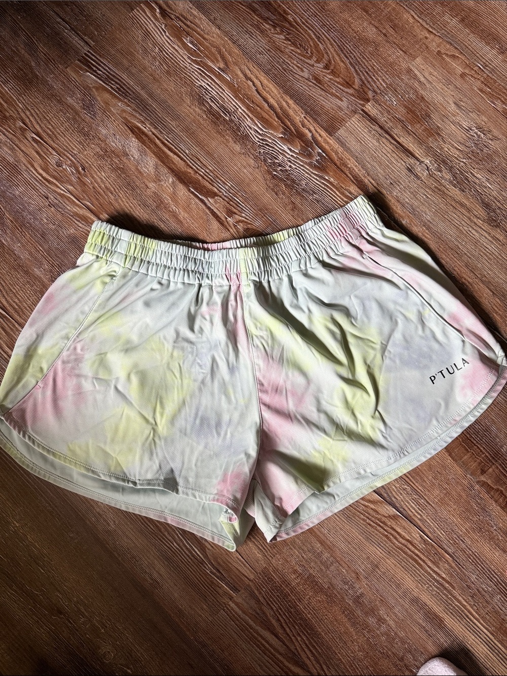 P'tula Pastel Marble Tie-Dye Athletic Shorts